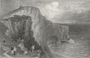 IOW. Scratchells Bay-Bartlett c1840 old antique vintage print picture