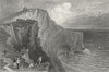 IOW. Scratchells Bay-Bartlett c1840 old antique vintage print picture