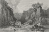 IOW. Shanklin Chine-Bartlett c1840 old antique vintage print picture