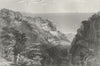 IOW. Shanklin Chine-Bartlett c1840 old antique vintage print picture