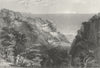 IOW. Shanklin Chine-Bartlett c1840 old antique vintage print picture