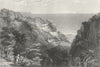 IOW. Shanklin Chine-Bartlett c1840 old antique vintage print picture
