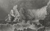 IOW. View near Freshwater Bay c1840 old antique vintage print picture