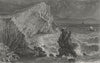 ISLE OF WIGHT. Watcombe Bay-Bartlett c1840 old antique vintage print picture
