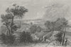 IOW. Newport from the South c1840 old antique vintage print picture
