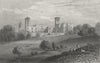 IOW. Osborne, north front, from the sea c1840 old antique print picture