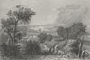 IOW. Newport from the South-Bartlett c1840 old antique vintage print picture