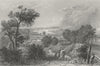 IOW. Newport from the South-Bartlett c1840 old antique vintage print picture