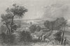 IOW. Newport from the South-Bartlett c1840 old antique vintage print picture