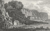 SHANKLIN. beach, Chine. Isle Wight nr. Cliffs 1839 old antique print picture