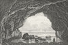 FRESHWATER. Cavern(Lord Holmess Parlor) 1840 old antique vintage print picture