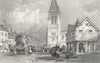 LEICS. Market Harborough, Leicestershire. Allom 1836 old antique print picture