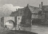 LEICS. West bridge, Leicester. Jones 1829 old antique vintage print picture