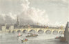 NEWCASTLE UPON TYNE. Westall river bridge c1833 old antique print picture