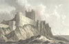 NORTHUMBS. Bamburgh Castle. Westall c1833 old antique vintage print picture
