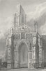 NORFOLK. N Walsham Church, S entry. Churches 1824 old antique print picture