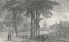 LINCS. Spalding. Saunders under trees 1836 old antique vintage print picture