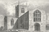 LINCS. Stow Church. Saunders 1836 old antique vintage print picture