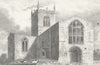 LINCS. Stow Church. Saunders 1836 old antique vintage print picture