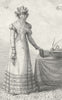 PRETTY LADIES. Fashion Quills hat 1824 old antique vintage print picture