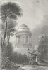 LINCS. Mausoleum, Brocklesby Park. Saunders Deer 1836 old antique print