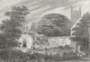 LINCS. Palace ruins Lincoln. Saunders 1836 old antique vintage print picture