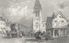 LEICS. Market Harborough, Leicestershire. Allom 1836 old antique print picture