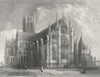 LINCS. Lincoln cathedral view 1836 old antique vintage print picture