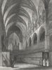 LINCS. Lincoln cathedral Choir 1836 old antique vintage print picture