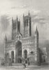 LINCS. Lincoln cathedral 1836 old antique vintage print picture