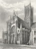 LINCOLN. cathedral south Transept & Central Tower 1836 old antique print