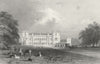 GRIMSTHORPE CASTLE. Lincolnshire. Horse coach 1836 old antique print picture