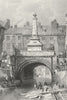 LINCS. High bridge, Wytham, Lincoln. Allom Barges 1836 old antique print