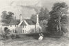 HERTS. Birthplace Cowper, poet Berkhampstead  c1840 old antique print picture