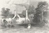 HERTS. Birthplace Cowper, poet Berkhampstead  c1840 old antique print picture