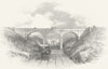 HERTFORD. Cutting viaduct Radclyffe Trains 1860 old antique print picture
