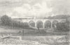 HERTS. Vale Royal viaduct. Hartford Cutting Trains 1860 old antique print