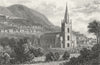STEEPHILL. St Catherine's Church, Ventnor . Hill 1840 old antique print