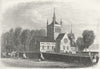 IOW. Whippingham Church, Isle of Wight c1855 old antique vintage print picture