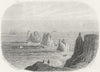 IOW. Needles, Isle of Wight 1866 old antique vintage print picture