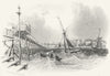 RYDE. Pier Sea. IOW Harwood town boats 1841 old antique vintage print picture