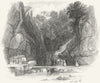 IOW. Shanklin Chine. SHANLKIN. Harwood 1841 old antique vintage print picture