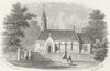 IOW. Binstead Church, Isle of Wight c1850 old antique vintage print picture