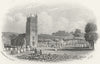 IOW. Carisbrooke Church & Castle, Isle of Wight c1850 old antique print