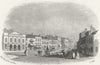 IOW. Library & cows Market, Newport, Isle of Wight c1850 old antique print