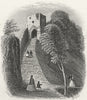 ISLE OF WIGHT. Keep, Carisbrooke Castle. IOW c1850 old antique print picture