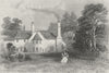 HERTS. Birthplace Cowper, poet Berkhampstead  c1840 old antique print picture