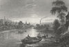 BELGIUM. View Liège. Fussell river boats 1840 old antique print picture