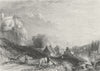 BELGIUM. Choquier. Castle. Salmon 1840 old antique vintage print picture