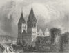 GERMANY. Andernach. Shepherd cathedral 1840 old antique vintage print picture
